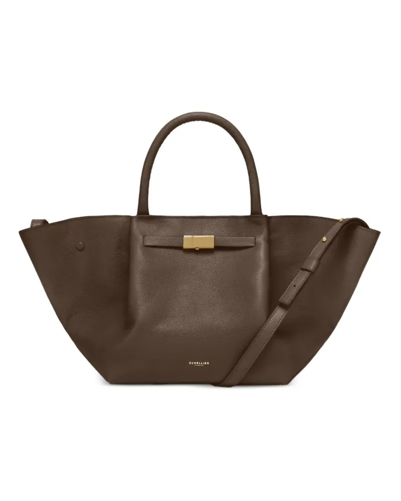DeMELLIER medium New York grained leather tote bag - Braun Braun