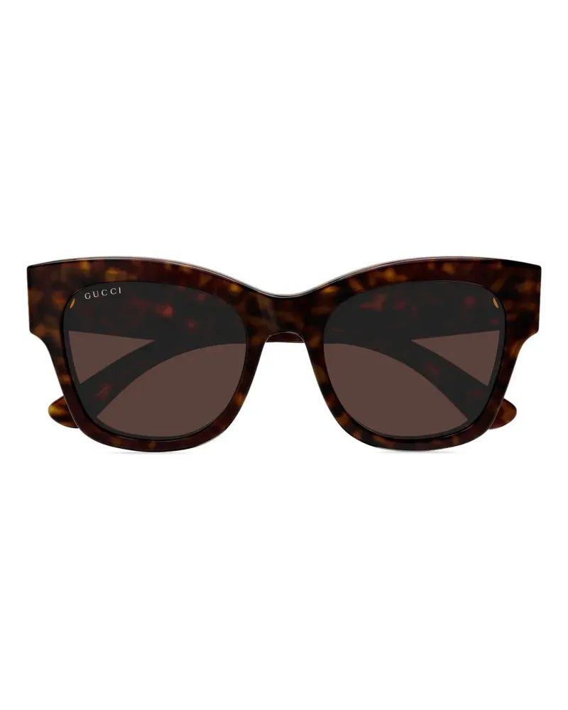Gucci Sonnenbrille mit eckigem Gestell - Braun Braun