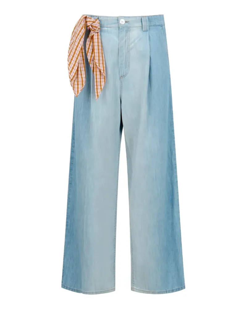 Marni Pleats Foulard Hose - Blau Blau