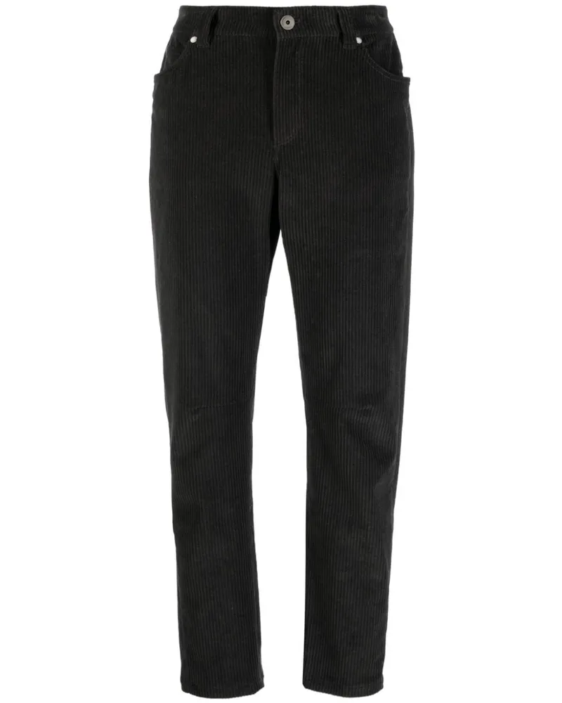 Brunello Cucinelli Gerippte Jogginghose - Grau Grau