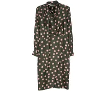 Seidenkleid mit Print - Grün