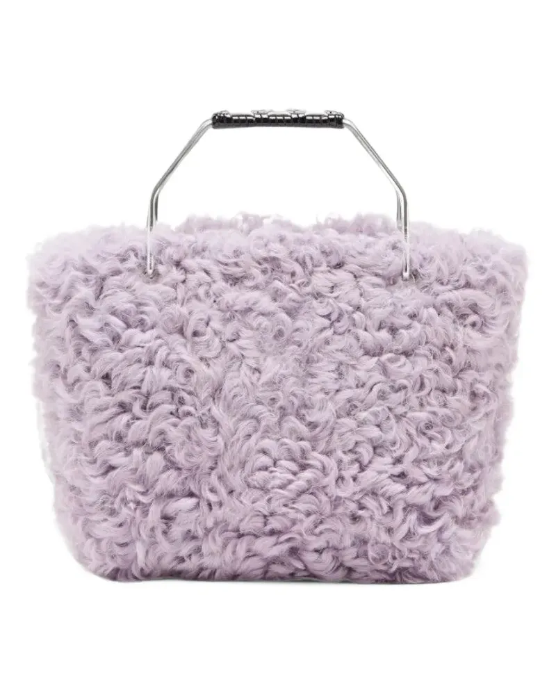 PLAN C mini fleece-texture tote bag - Violett Violett