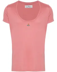 Vivienne Westwood T-Shirt mit Orb-Stickerei Rosa