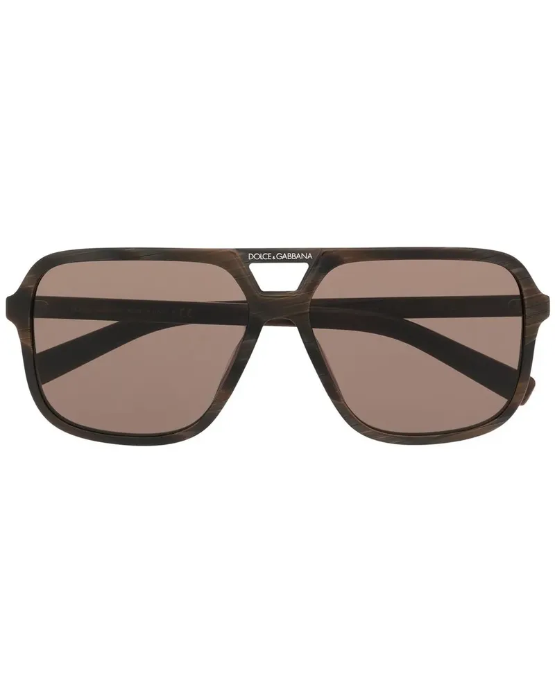 Dolce & Gabbana Sonnenbrille mit eckigem Gestell - Braun Braun