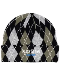 Supreme Being Black" Kaschmir-Beanie mit Argyle-Check Grün