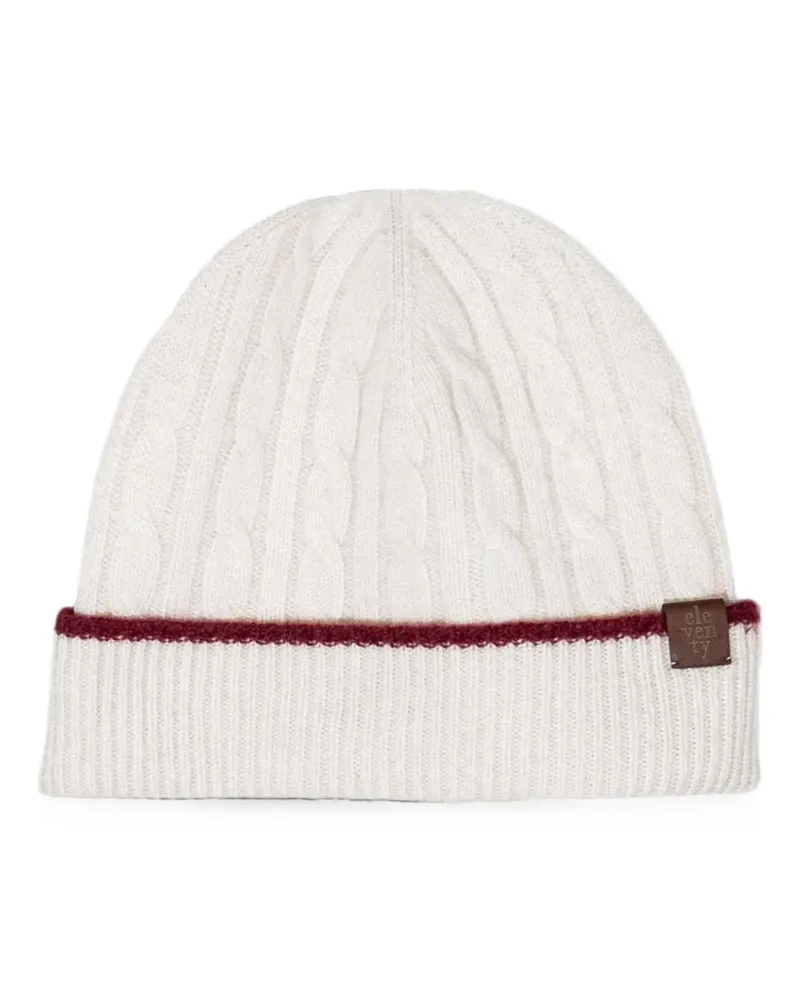 Eleventy cable-knit cashmere beanie hat - Nude Nude