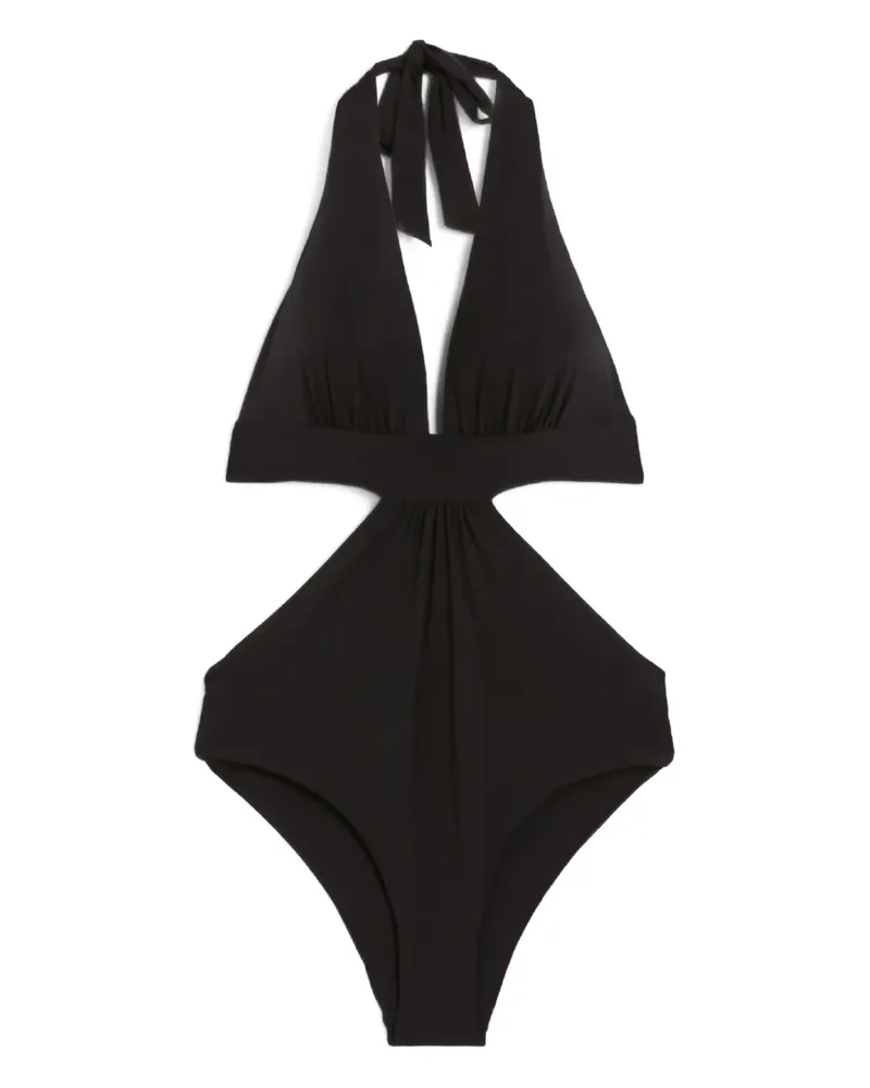 Max Mara Cassie-Badeanzug mit V-Ausschnitt - Schwarz Schwarz