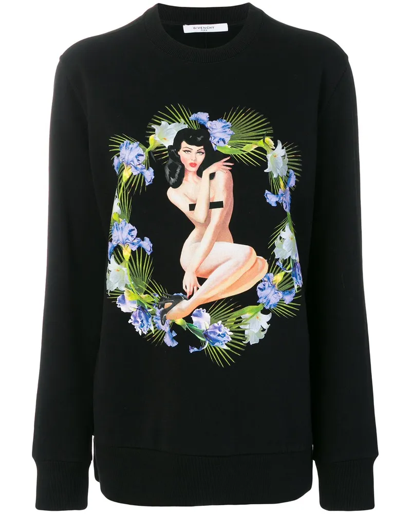 Givenchy pin-up Birds of Paradise print sweatshirt - Schwarz Schwarz