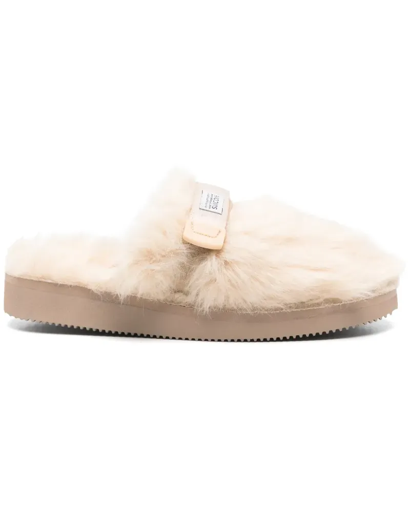 SUICOKE Slipper mit Shearling-Besatz - Nude Nude