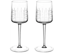 check-pattern water glass (set of two