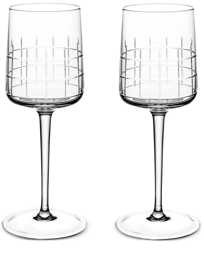 Christofle Kariertes Wasserglas (2er-Set) - Weiß Weiß