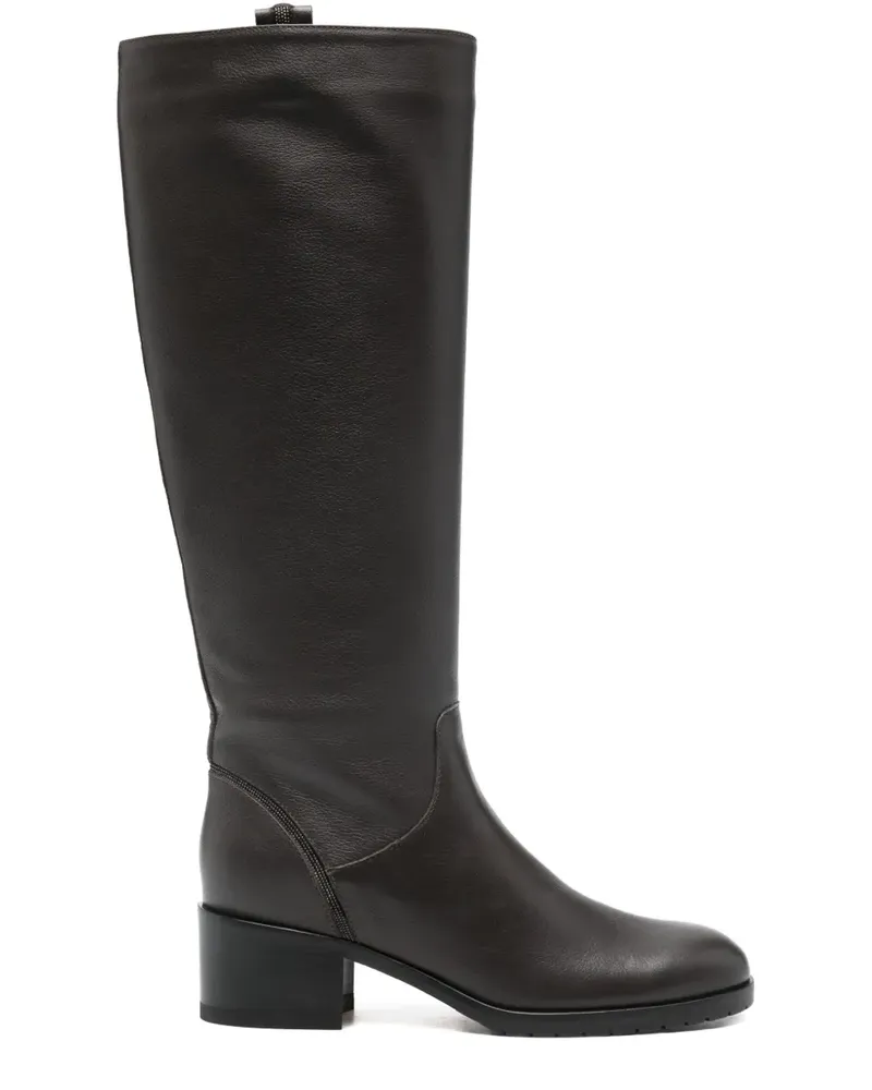 Doucal´s zip 50mm calf leather boots - Braun Braun