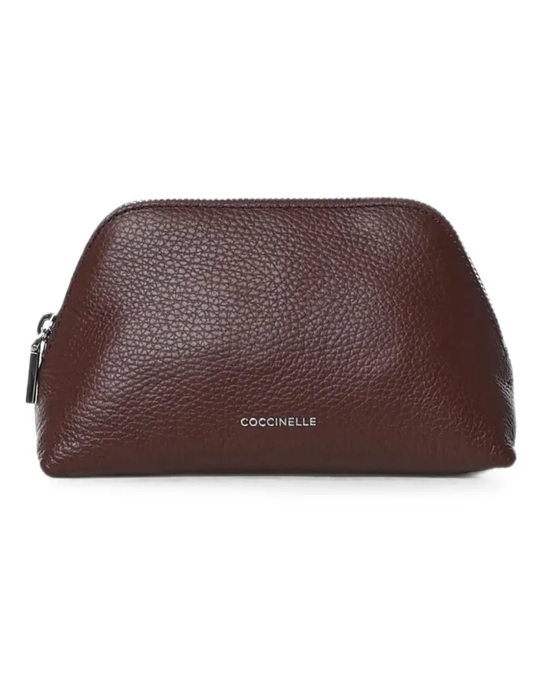 Coccinelle Clutch aus gekörntem Leder - Braun Braun