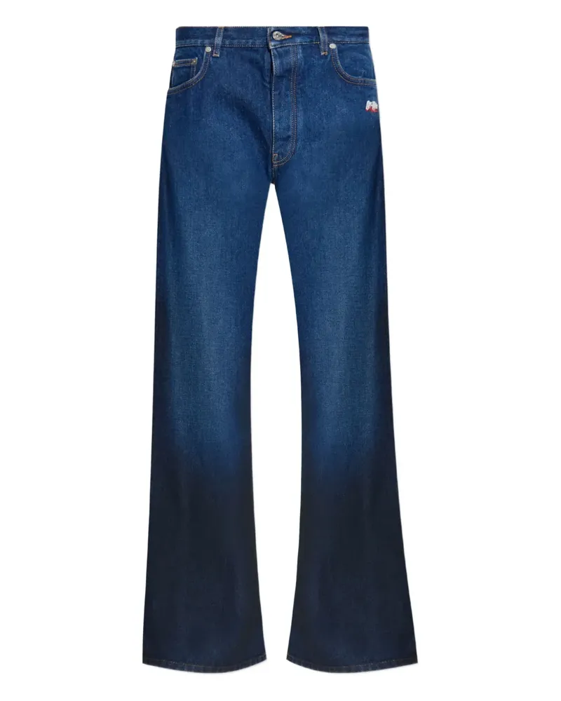 OFF-WHITE logo-embroidered jeans - Blau Blau