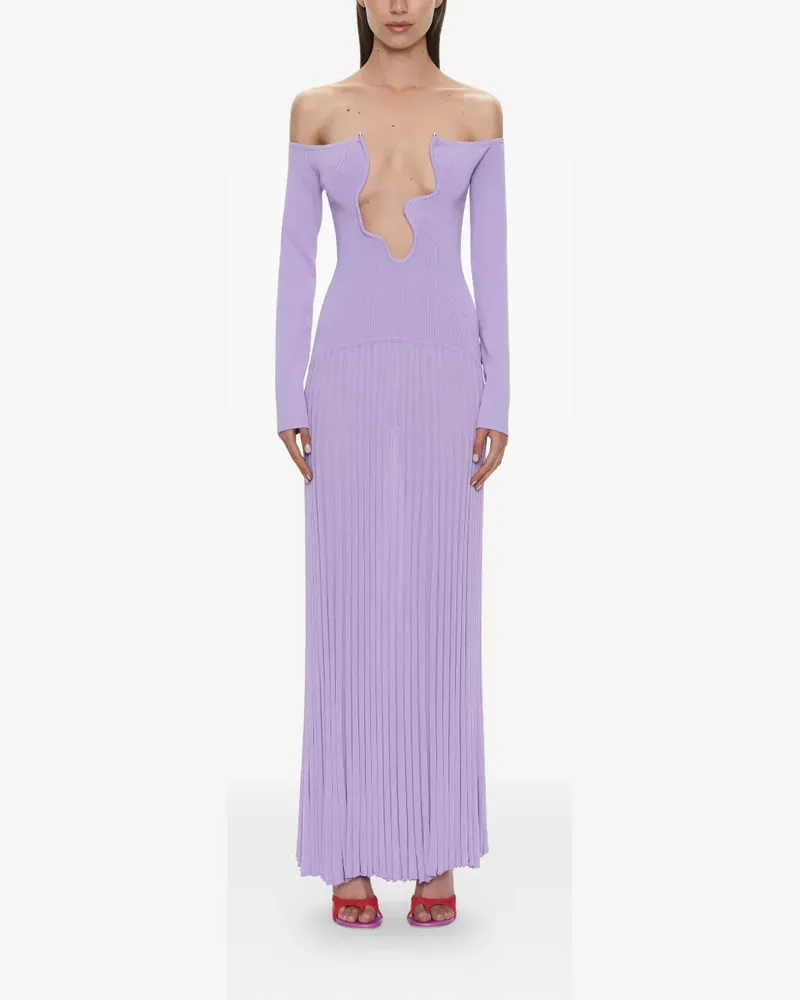 Christopher Esber Schulterfreies Salacia Maxikleid mit Falten - Violett Violett
