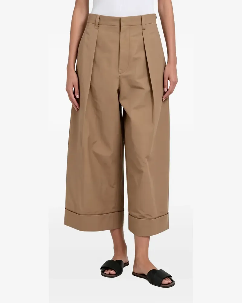Brunello Cucinelli pleated turn-up trousers - Nude Nude