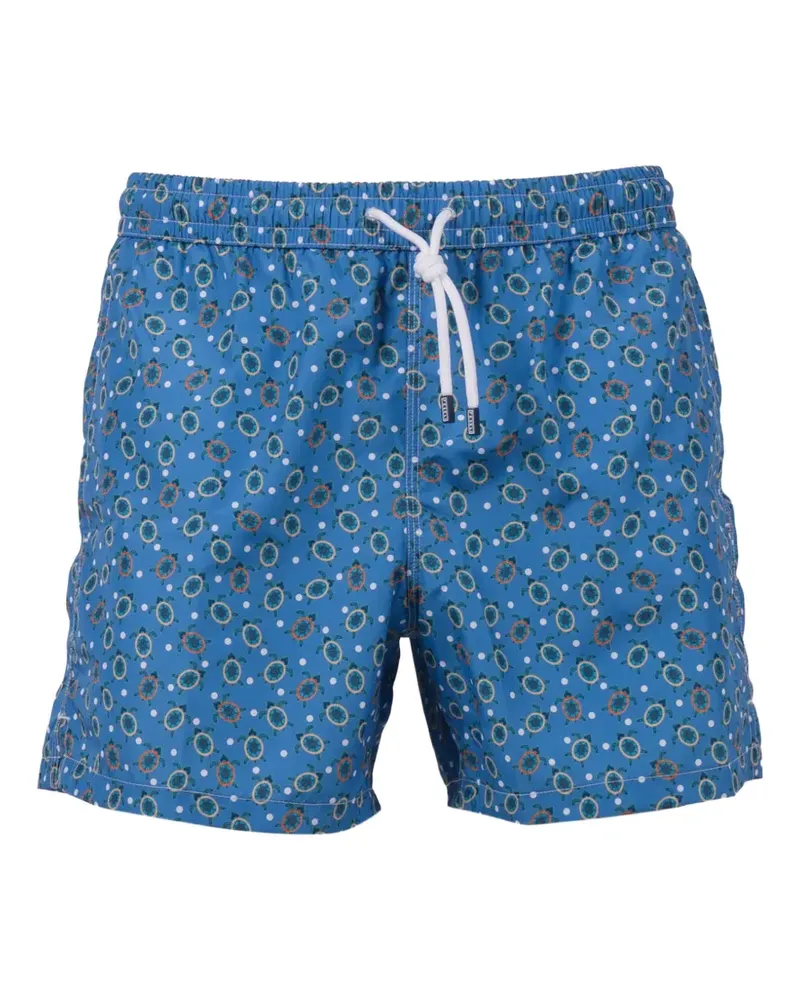 Fedeli turtle print swim trousers - Blau Blau