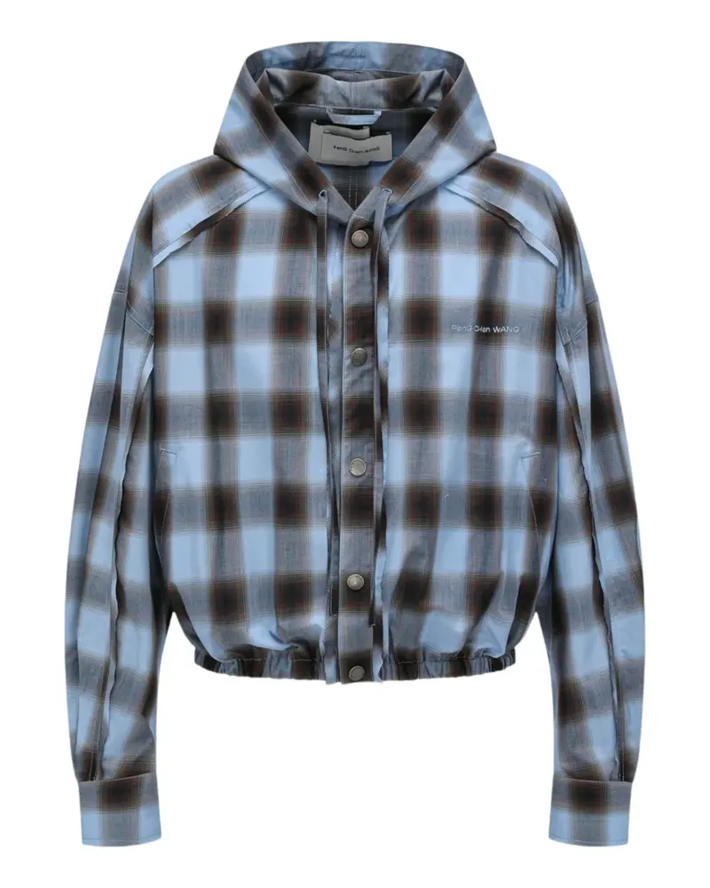 Feng Chen Wang check-pattern hooded jacket - Blau Blau