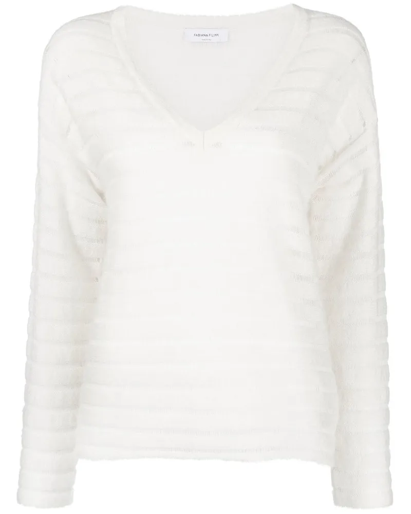 Fabiana Filippi Pullover mit V-Ausschnitt - Weiß Weiß