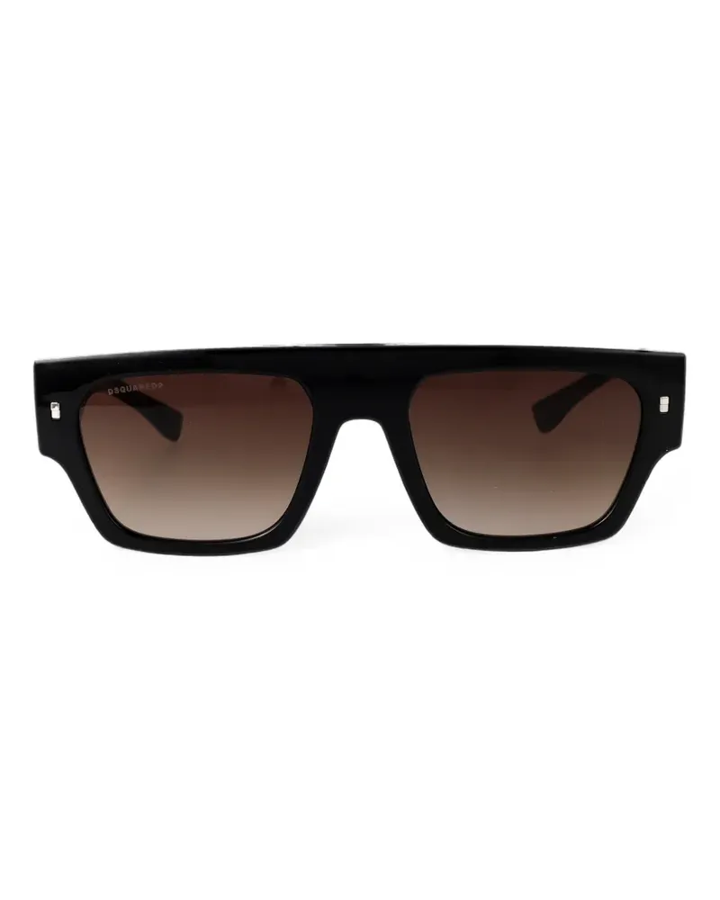 Dsquared2 Icon Sonnenbrille mit eckigem Gestell - Schwarz Schwarz