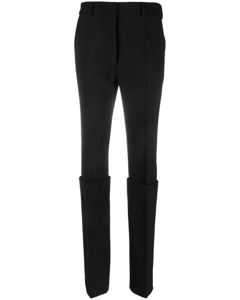 SPORTMAX Slim-Fit-Hose mit Umschlag - Schwarz Schwarz