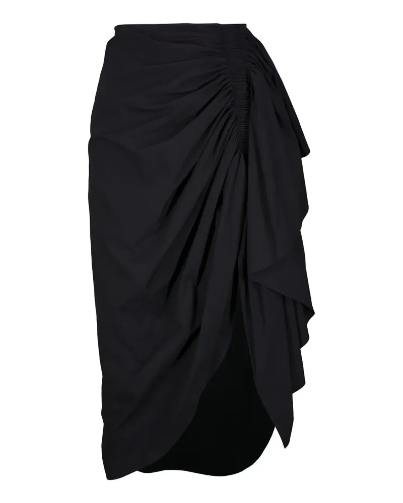 Michael Kors ruched ruffled skirt - Schwarz Schwarz
