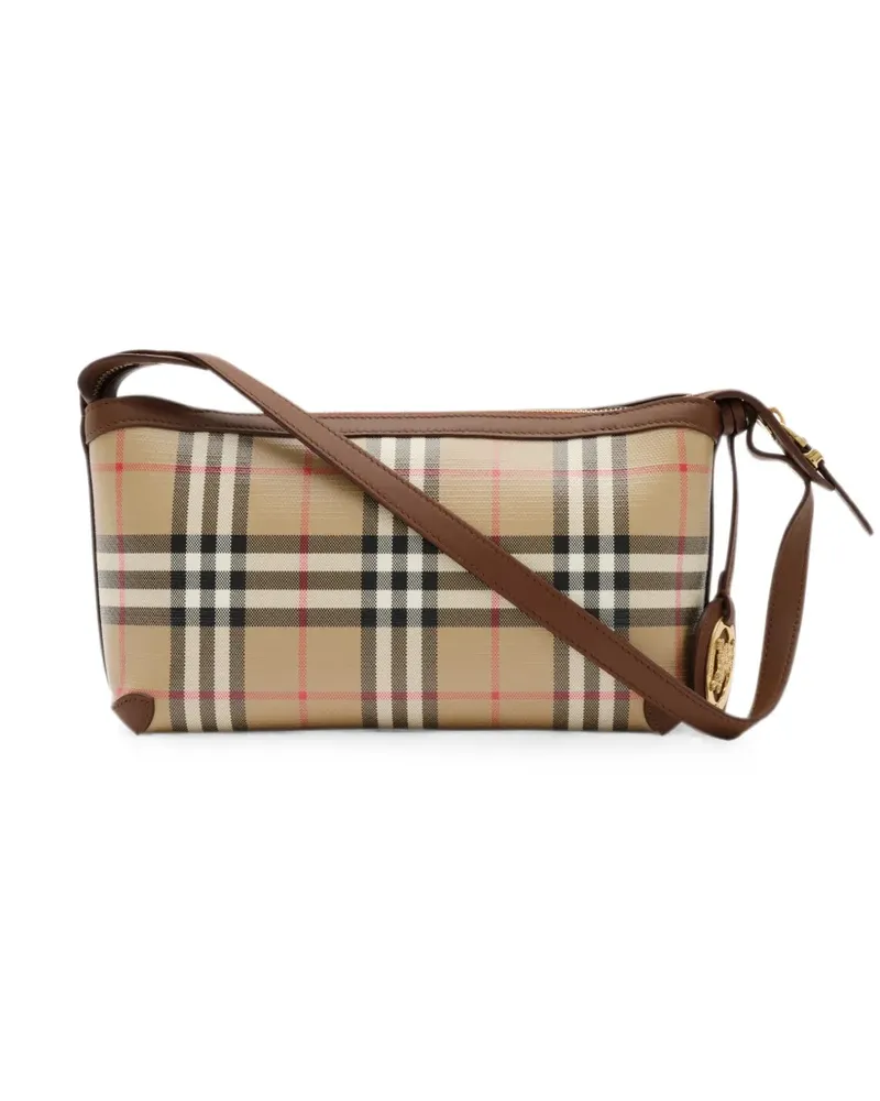 Burberry Mini Schultertasche mit Check - Nude Nude