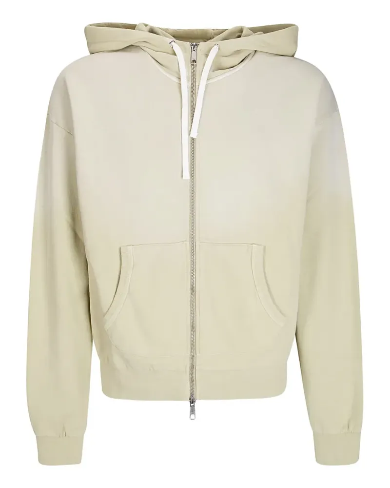 Brain Dead padded-elbow zip-up hoodie - Nude Nude