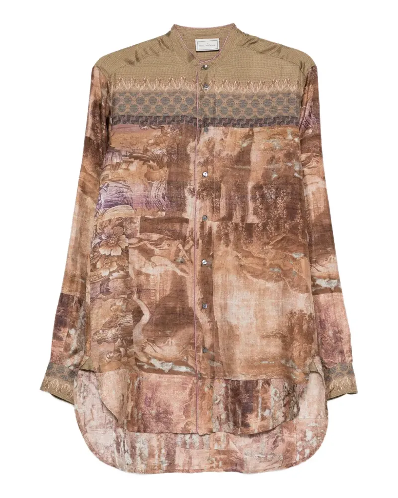 Pierre-Louis Mascia Geknöpftes Seidenhemd - Braun Braun