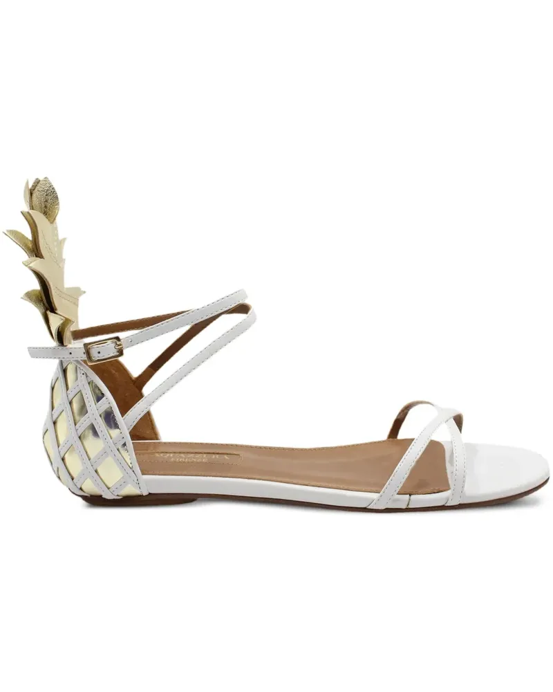 Aquazzura Flache Pina Colada Sandalen - Weiß Weiß