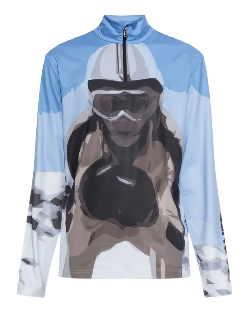 Bogner Verti graphic-print base layer - Blau Blau