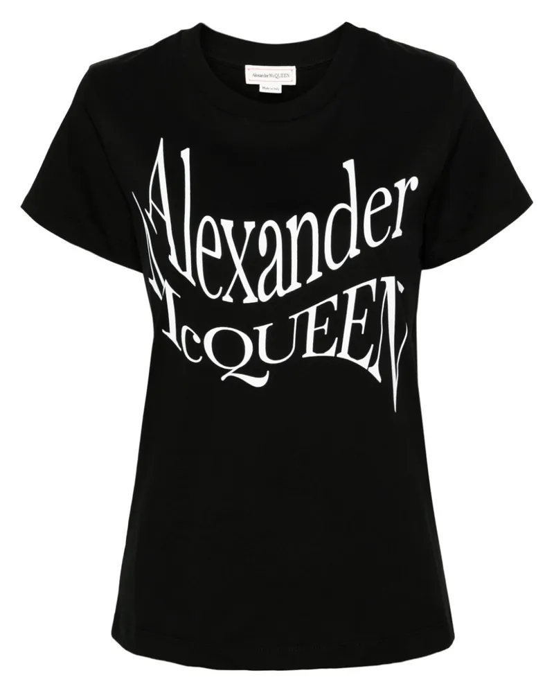 Alexander McQueen T-Shirt mit Logo-Print - Schwarz Schwarz