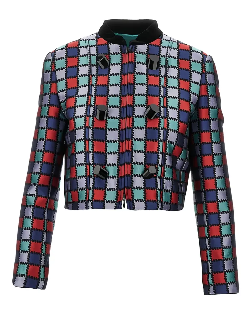 Emporio Armani Karierte Jacke mit Knöpfen - Blau Blau