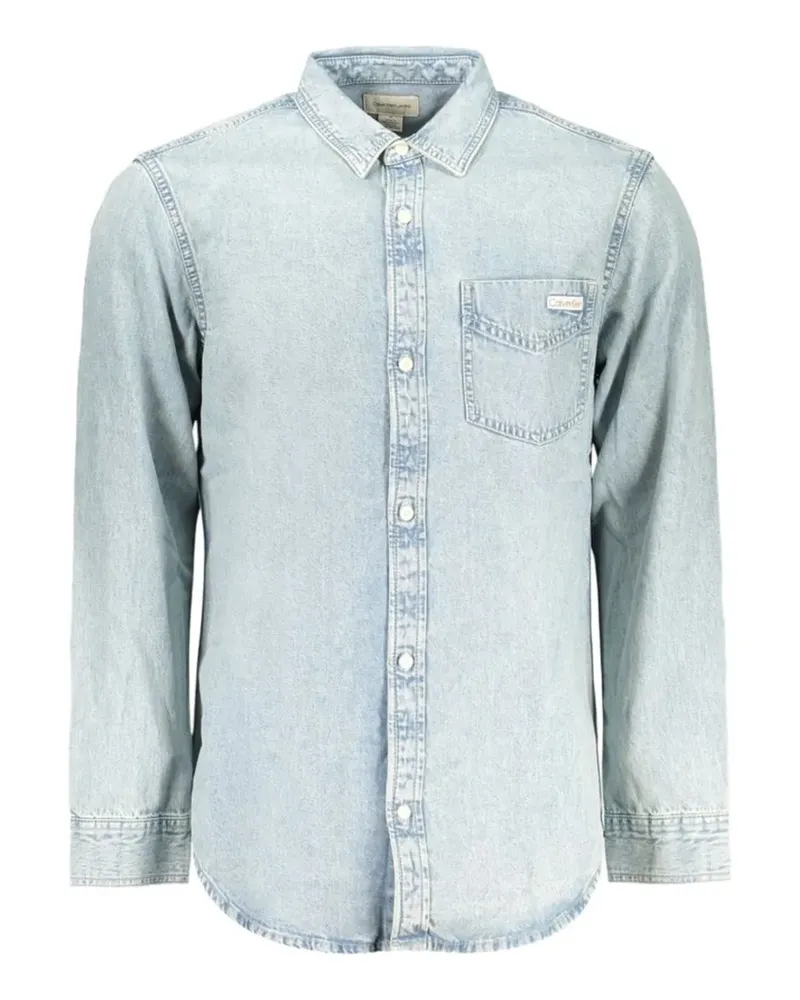 Calvin Klein Ausgeblichenes Jeanshemd - Blau Blau