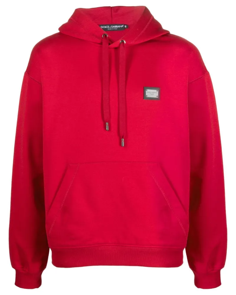 Dolce & Gabbana Hoodie mit Logo-Schild - Rot Rot