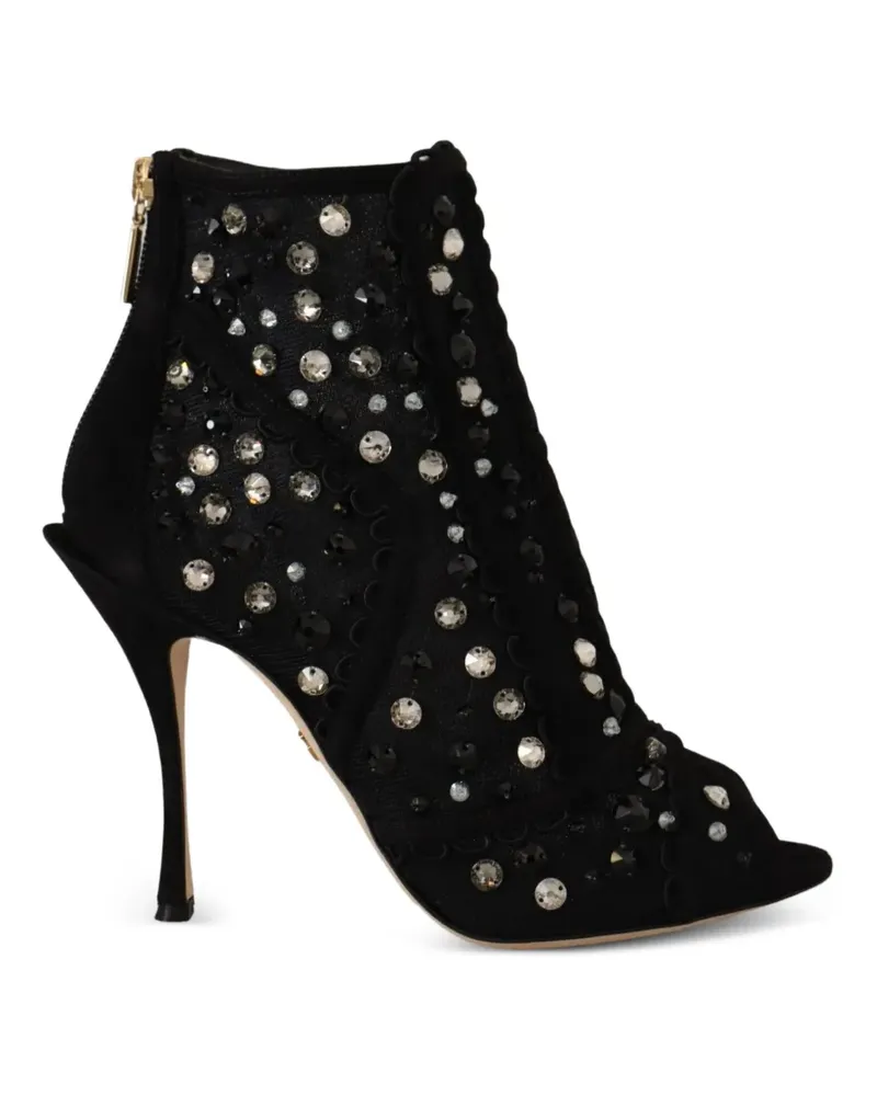 Dolce & Gabbana Stiefeletten mit Kristallen - Schwarz Schwarz