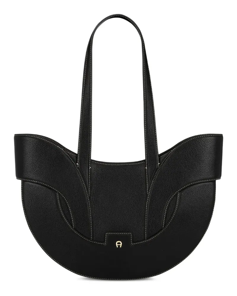 Aigner Großer Sellina Tote Bag mit Kontrastnähten - Schwarz Schwarz