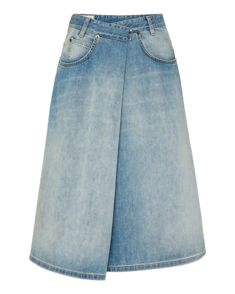 Maison Margiela Minirock in Wickeloptik - Blau Blau