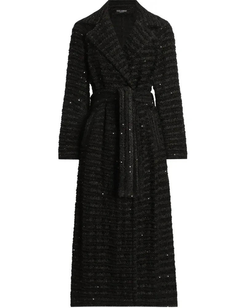 Dolce & Gabbana Tweed-Mantel mit Pailletten - Schwarz Schwarz