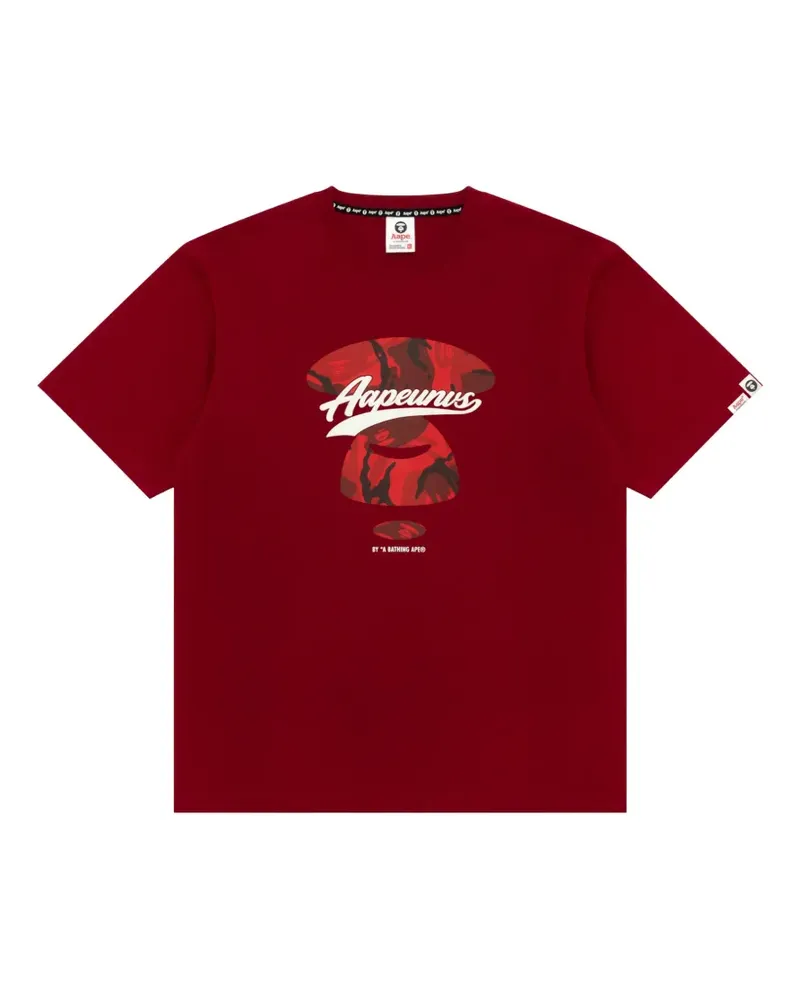 BAPE T-Shirt mit Moonface-Print - Rot Rot