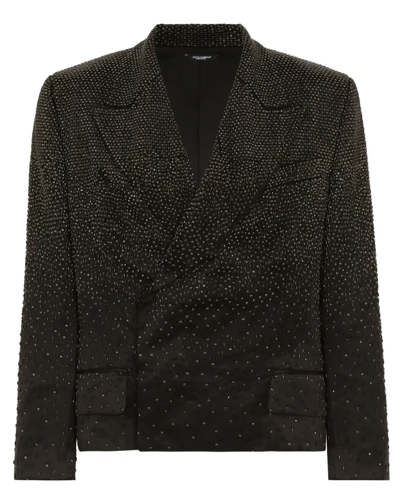 Dolce & Gabbana Verziertes Sakko aus Seide - Schwarz Schwarz