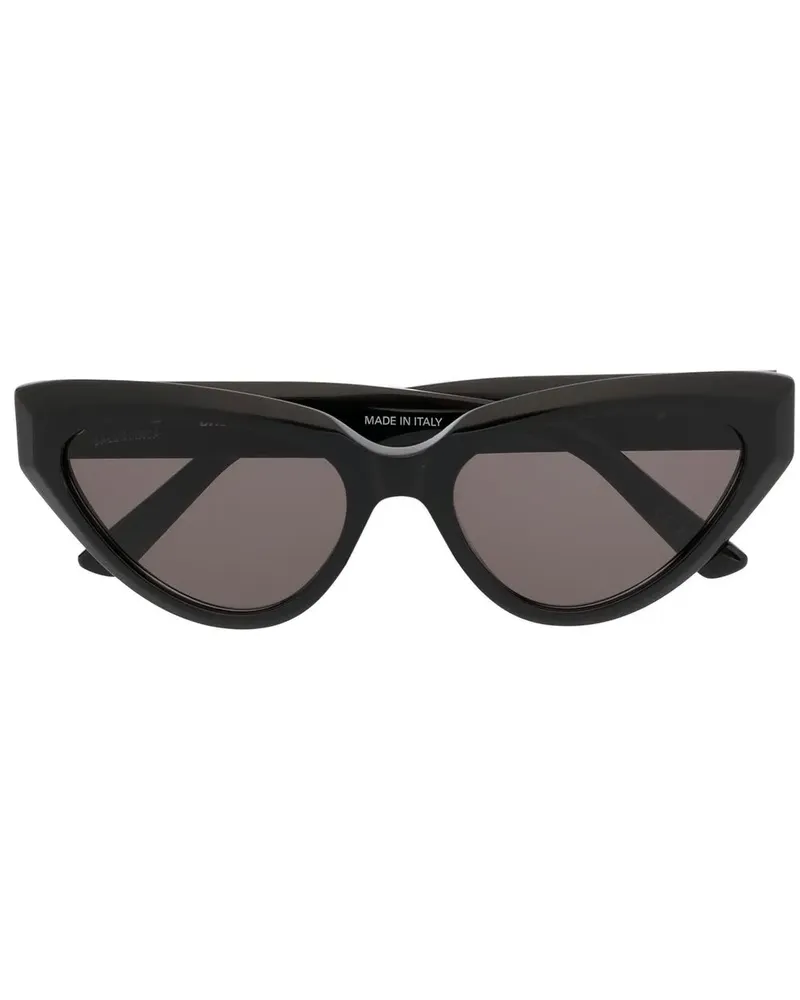 Balenciaga Cat-Eye-Sonnenbrille mit Logo - Schwarz Schwarz