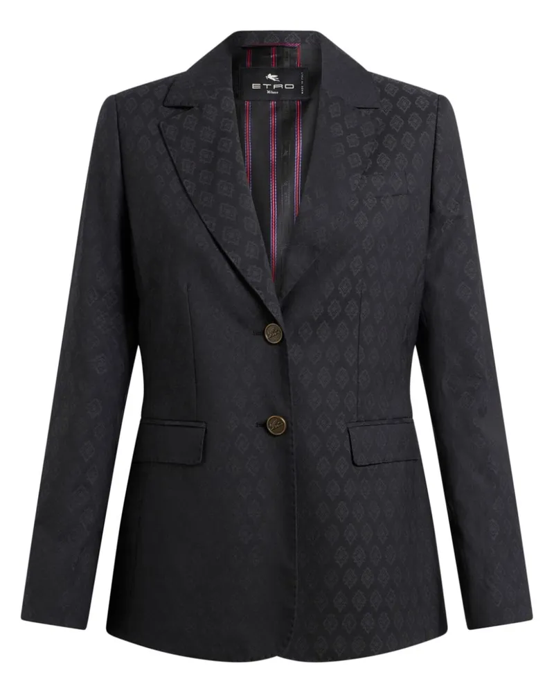 Etro Blazer mit Jacquardmuster - Schwarz Schwarz