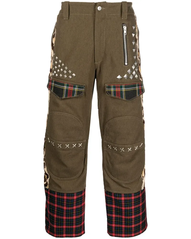 Moschino Gerade Hose im Mustermix - Grün Grün