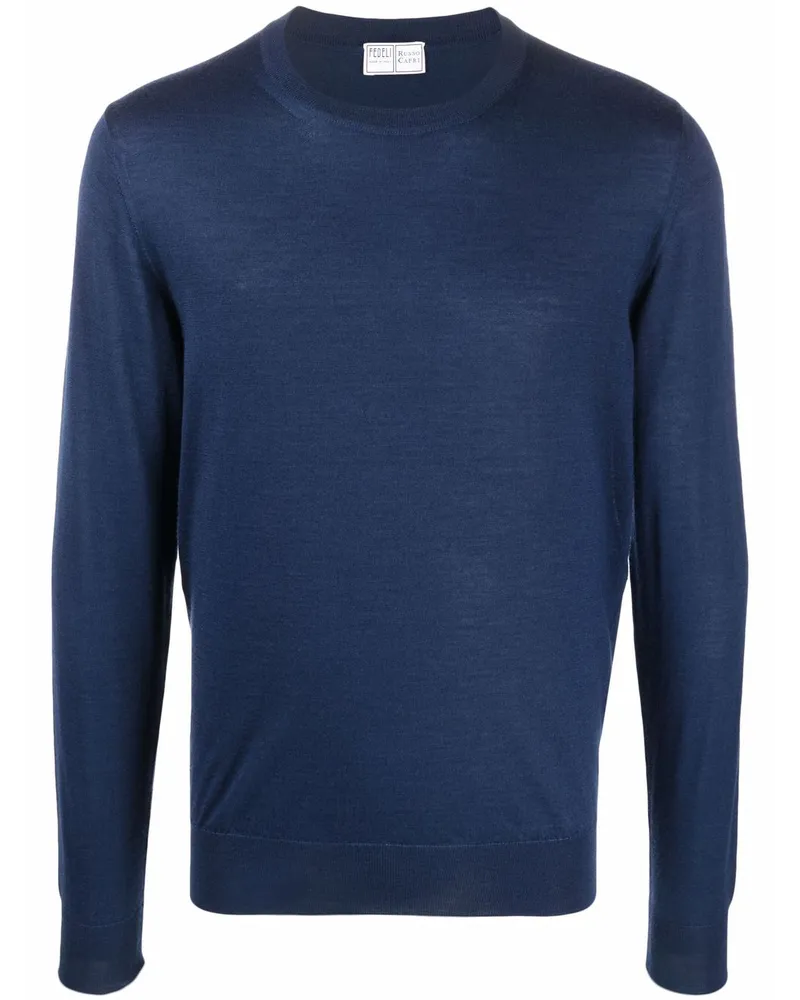 Fedeli Pullover mit rundem Ausschnitt - Blau Blau