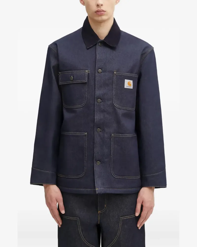 Carhartt WIP buttoned corduroy-collar jacket - Blau Blau