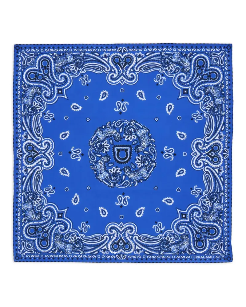 Ferragamo Arabesque print bandana - Blau Blau