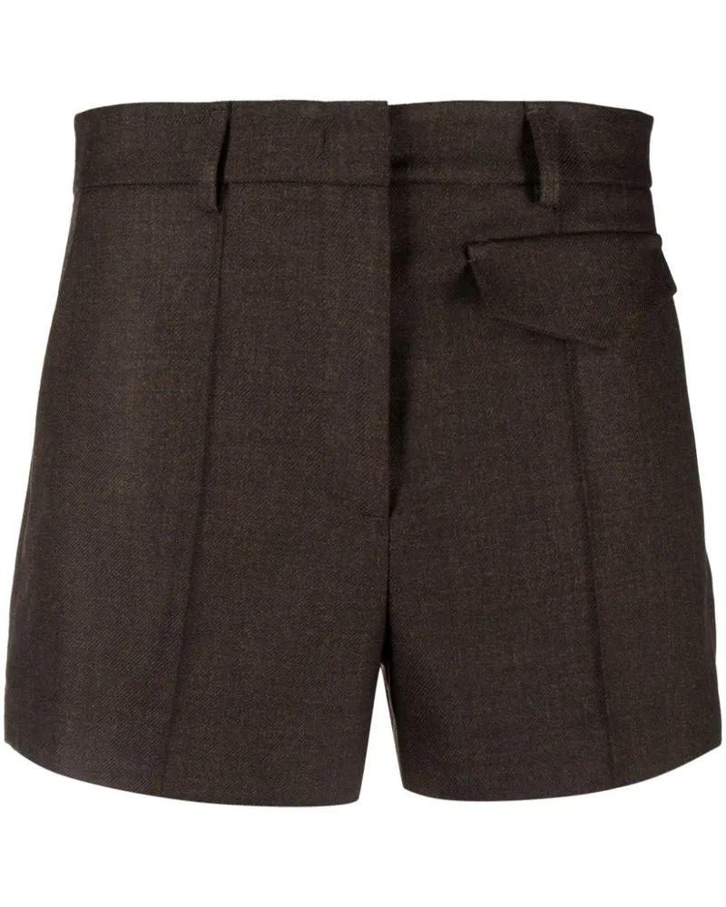 Blanca Halbhohe Salicaria Plissee-Shorts - Braun Braun
