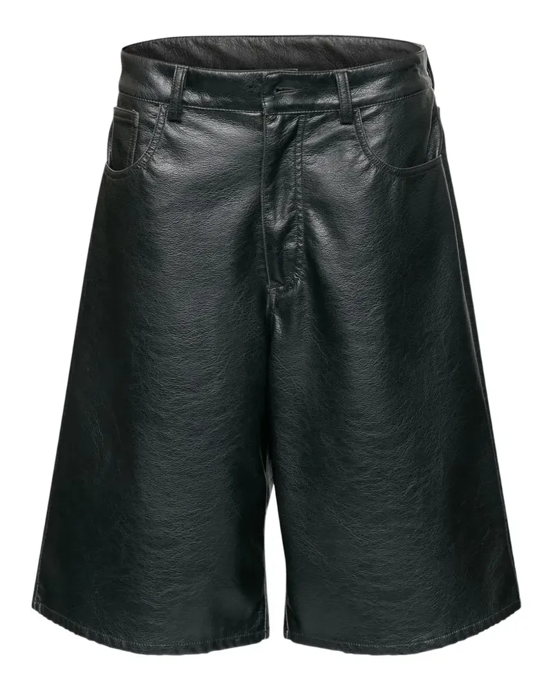 Maison Margiela faux-leather knee-length shorts - Schwarz Schwarz