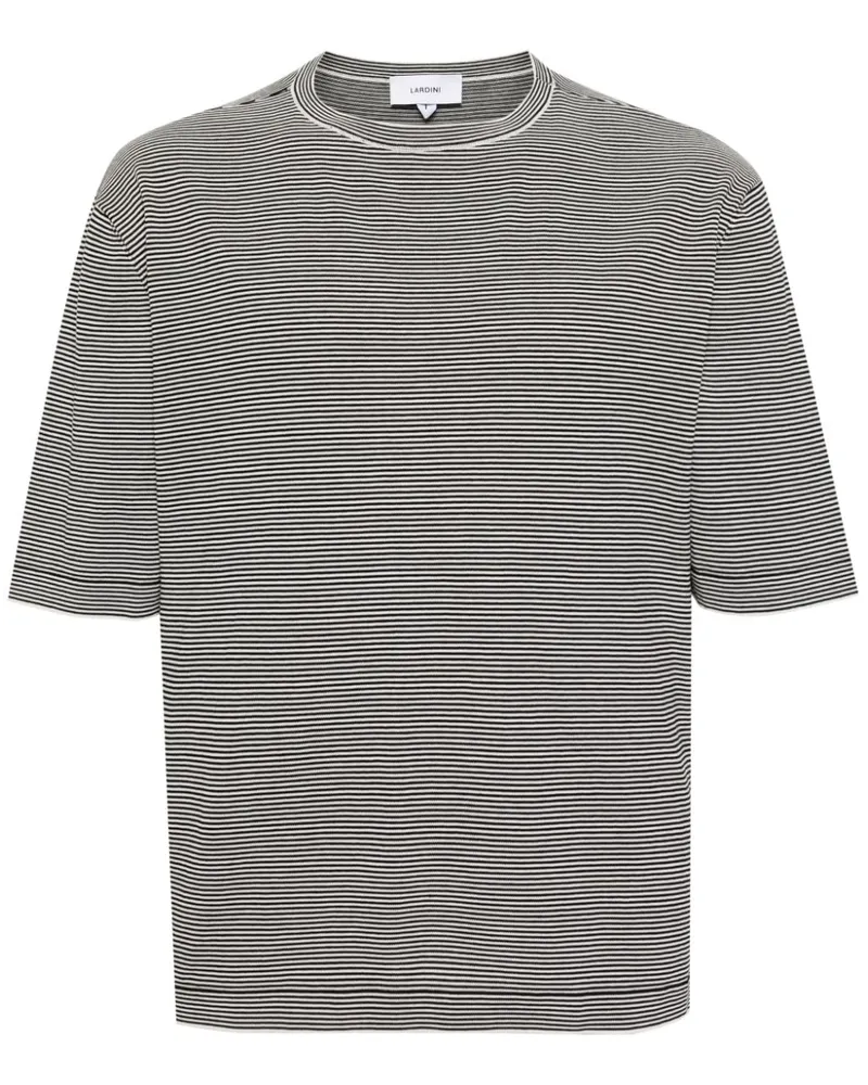 LARDINI Gestreiftes T-Shirt - Weiß Weiß
